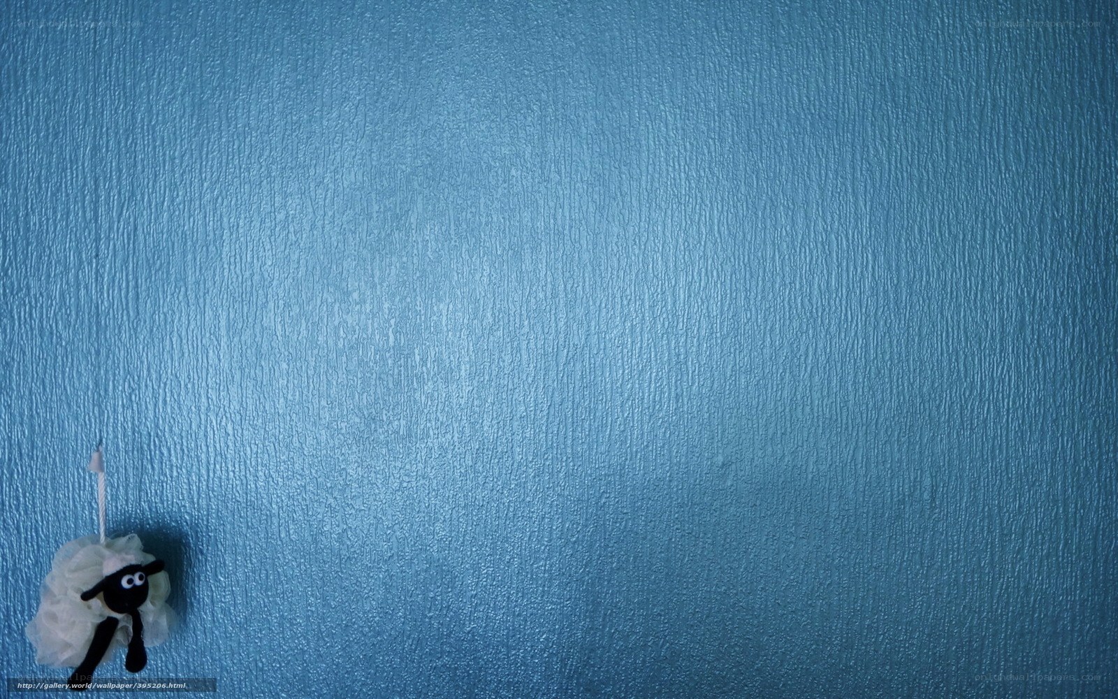Shaun the Sheep on blue background