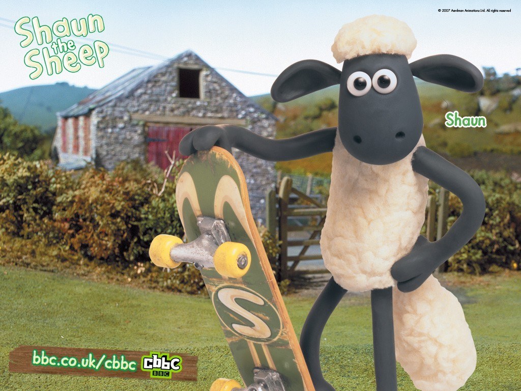 Shaun the Sheep with skateboard