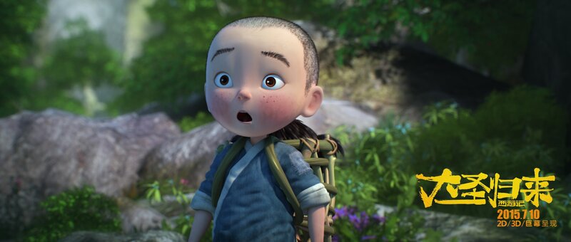 Shaved-head Boy in Forest
