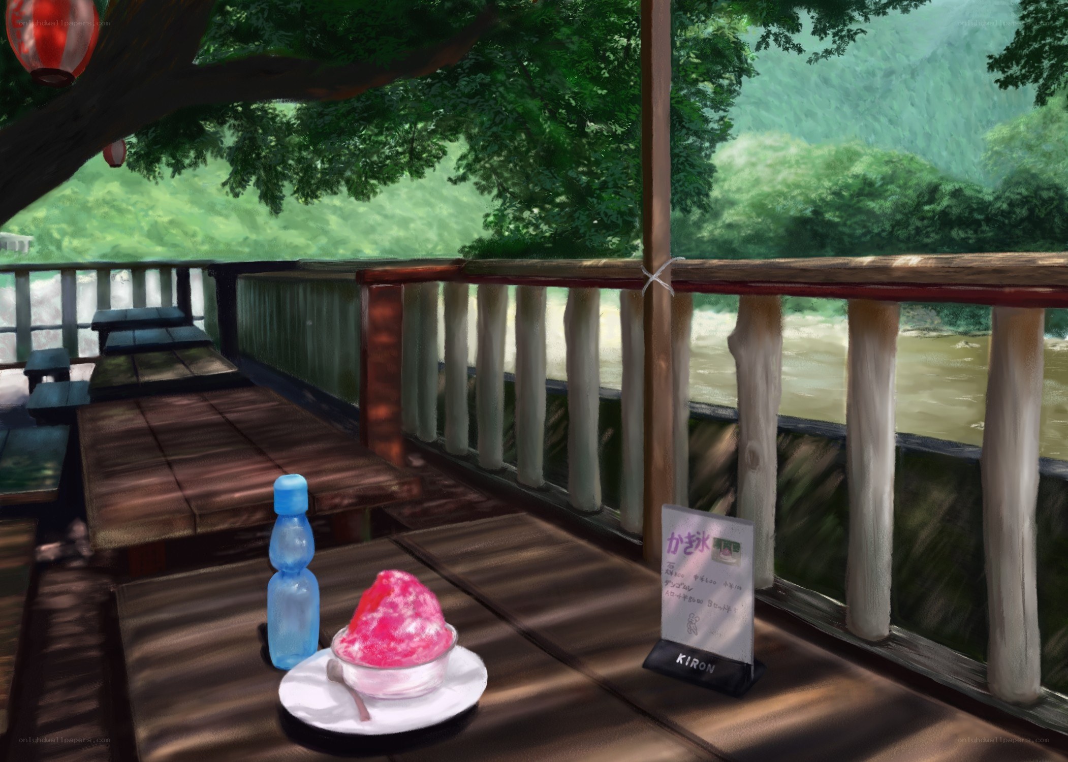 Shaved ice at a riverside cafe