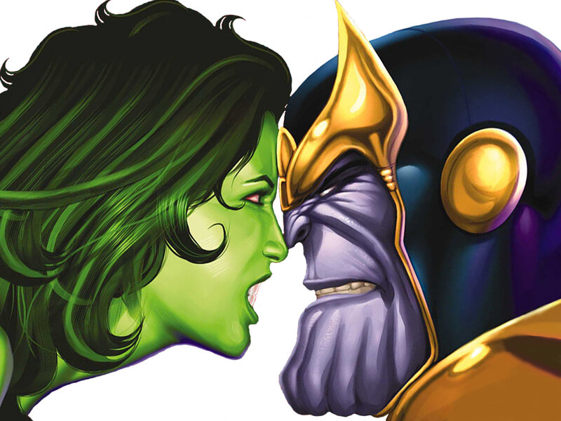 She-Hulk confronts Thanos
