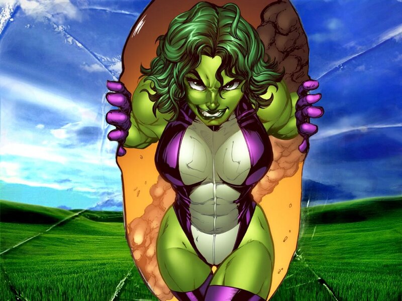 She-Hulk in a field