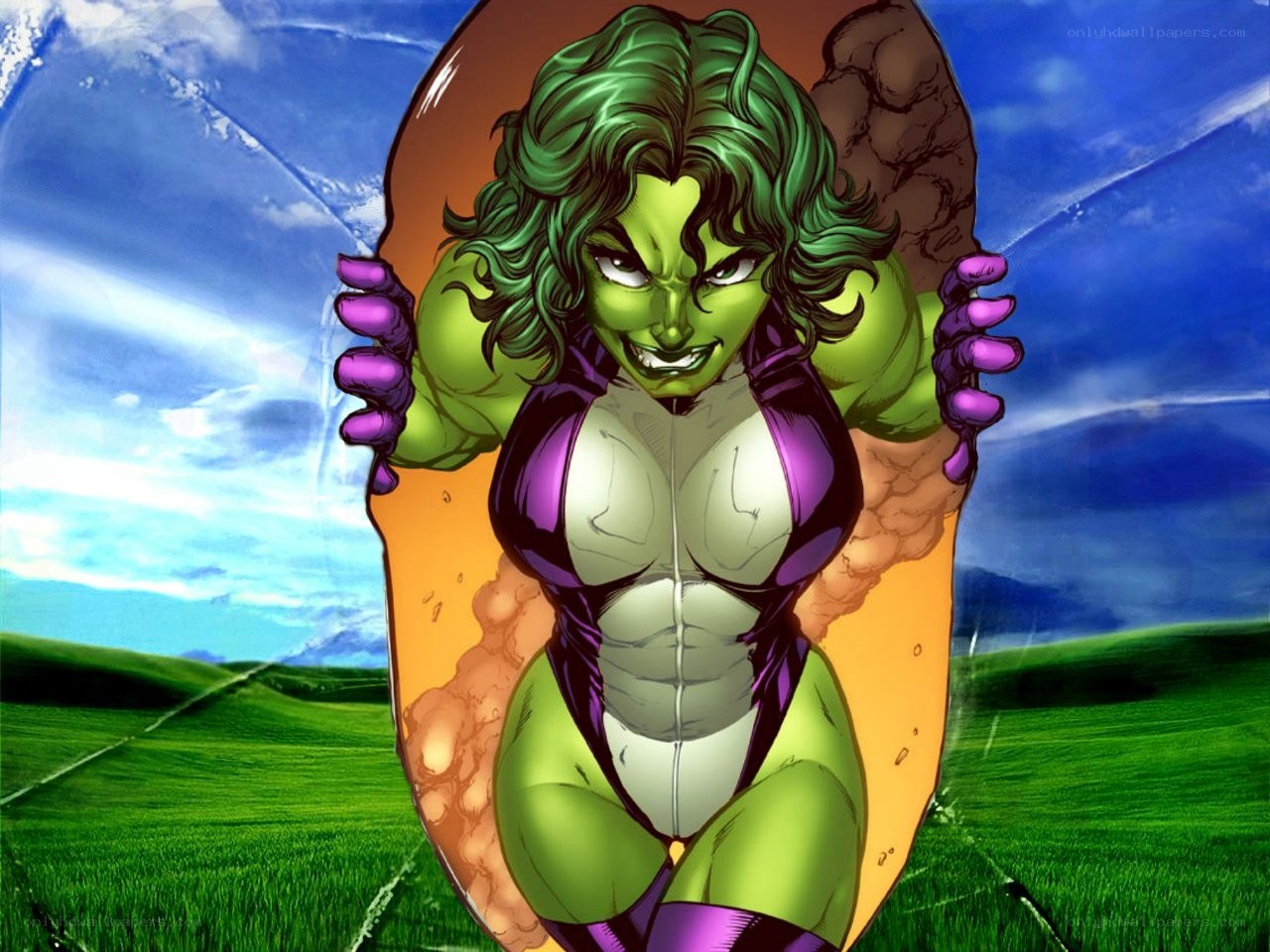 She-Hulk in a field