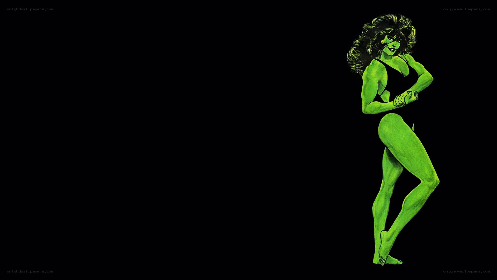 She-Hulk in black leotard