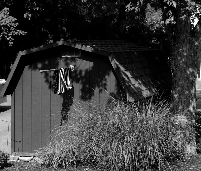 Shed with Flag