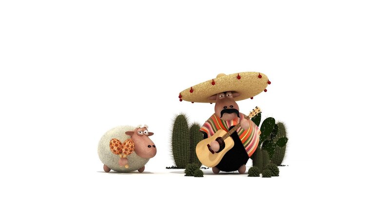 sheep and mariachi musician