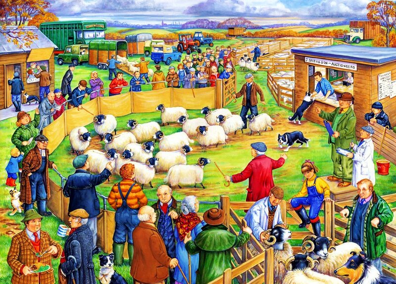 Sheep at Auction — Green