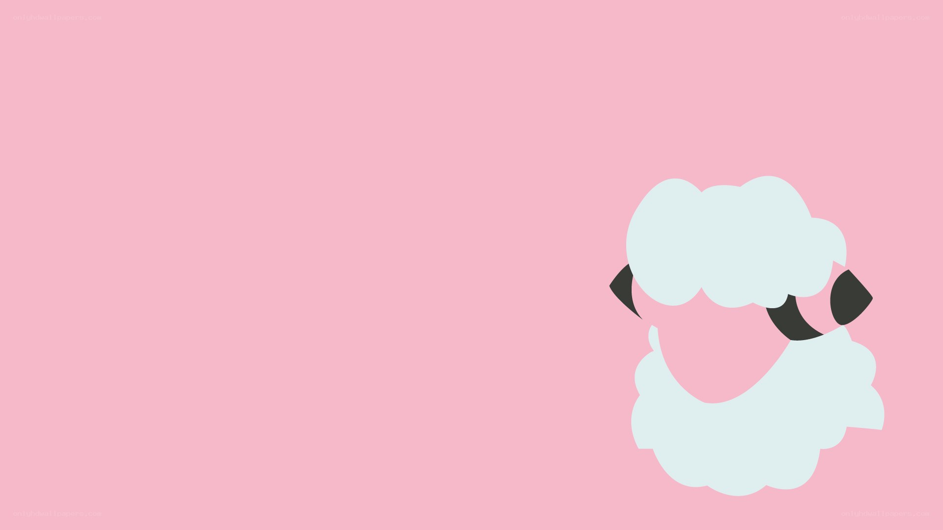 sheep character on pink background