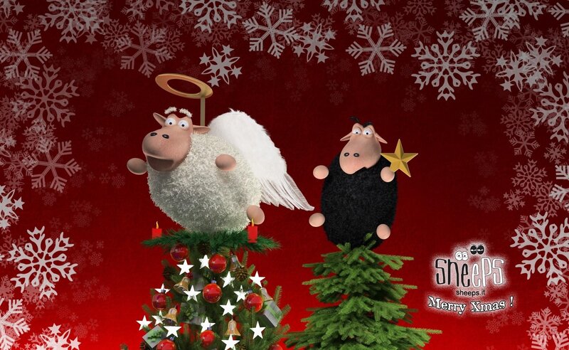 Sheep Christmas scene