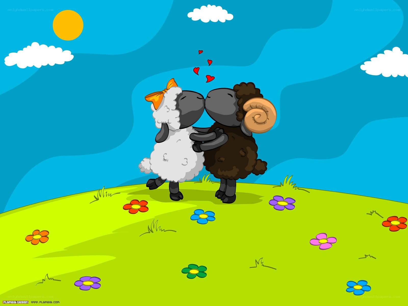 sheep couple in love