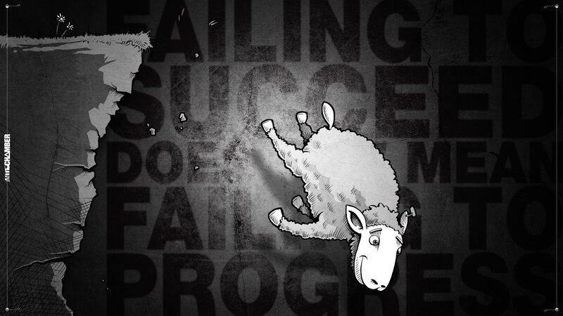 Sheep Falling from Cliff