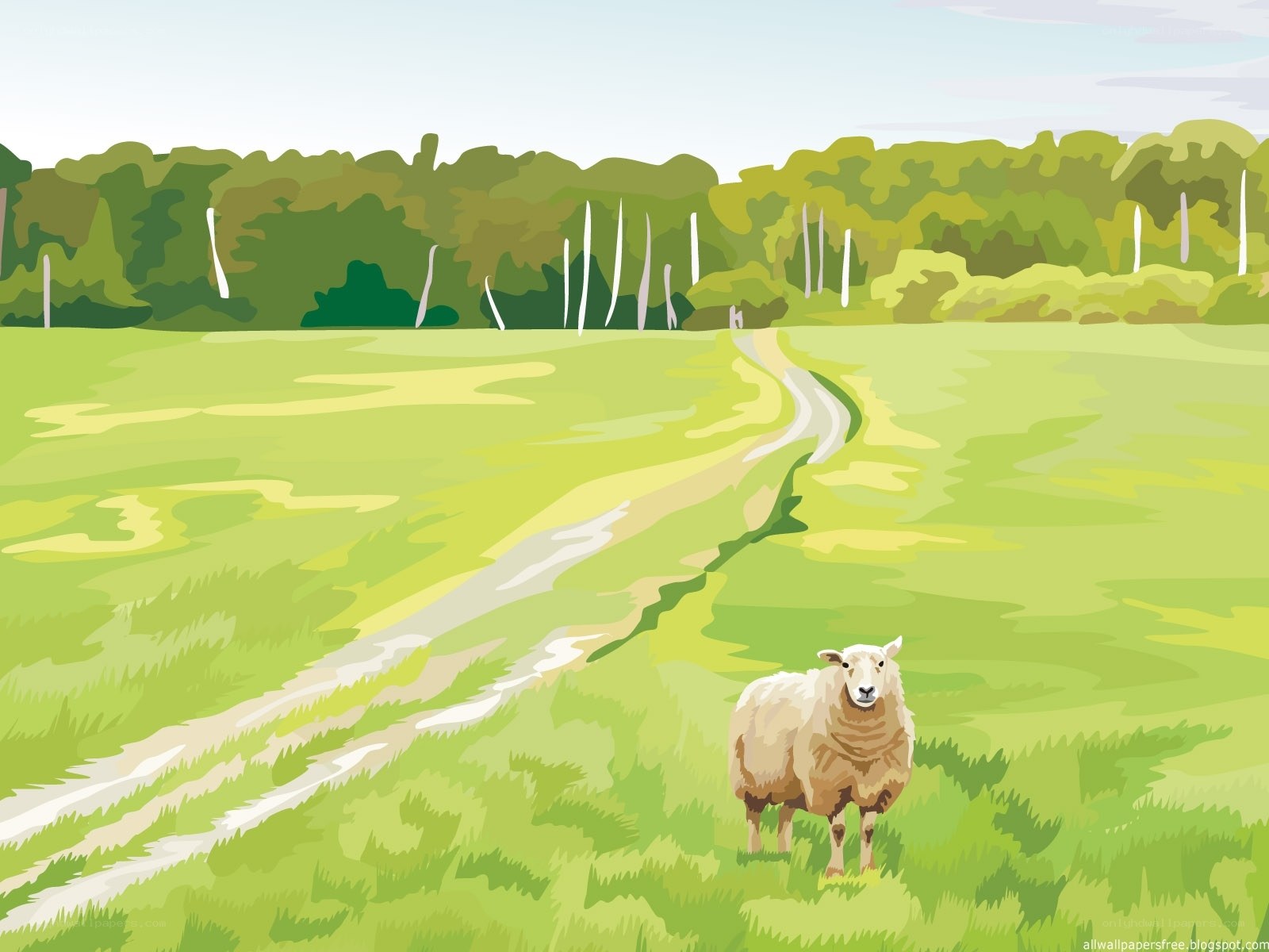 Sheep in a green field