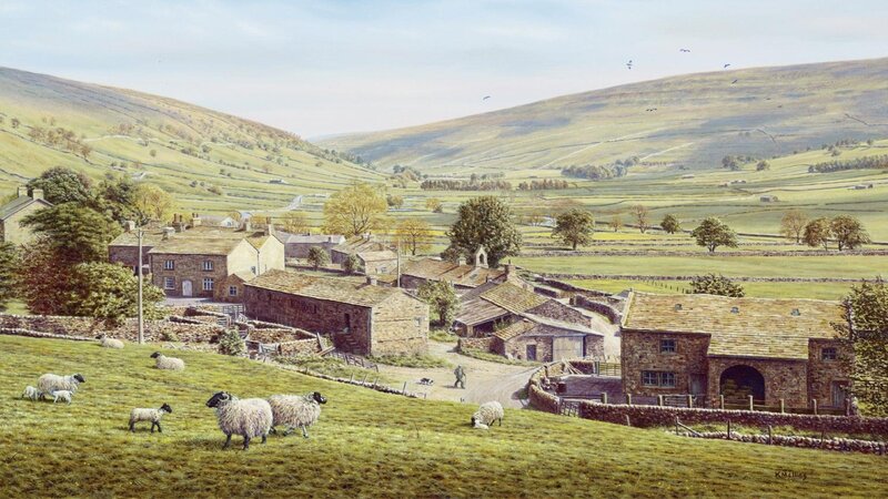Sheep in a Valley — Green, Serene, Afternoon