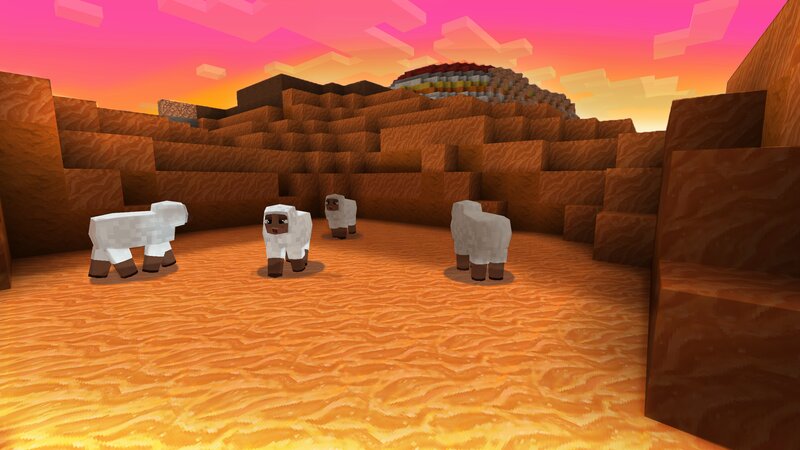 Sheep in Desert — Pink