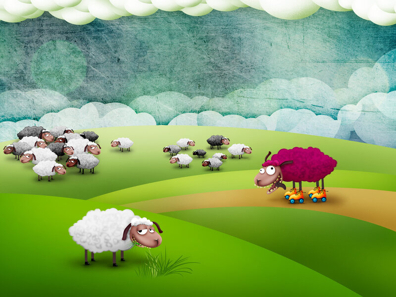 Sheep on a Hill