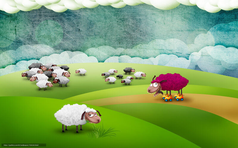 Sheep on roller skates