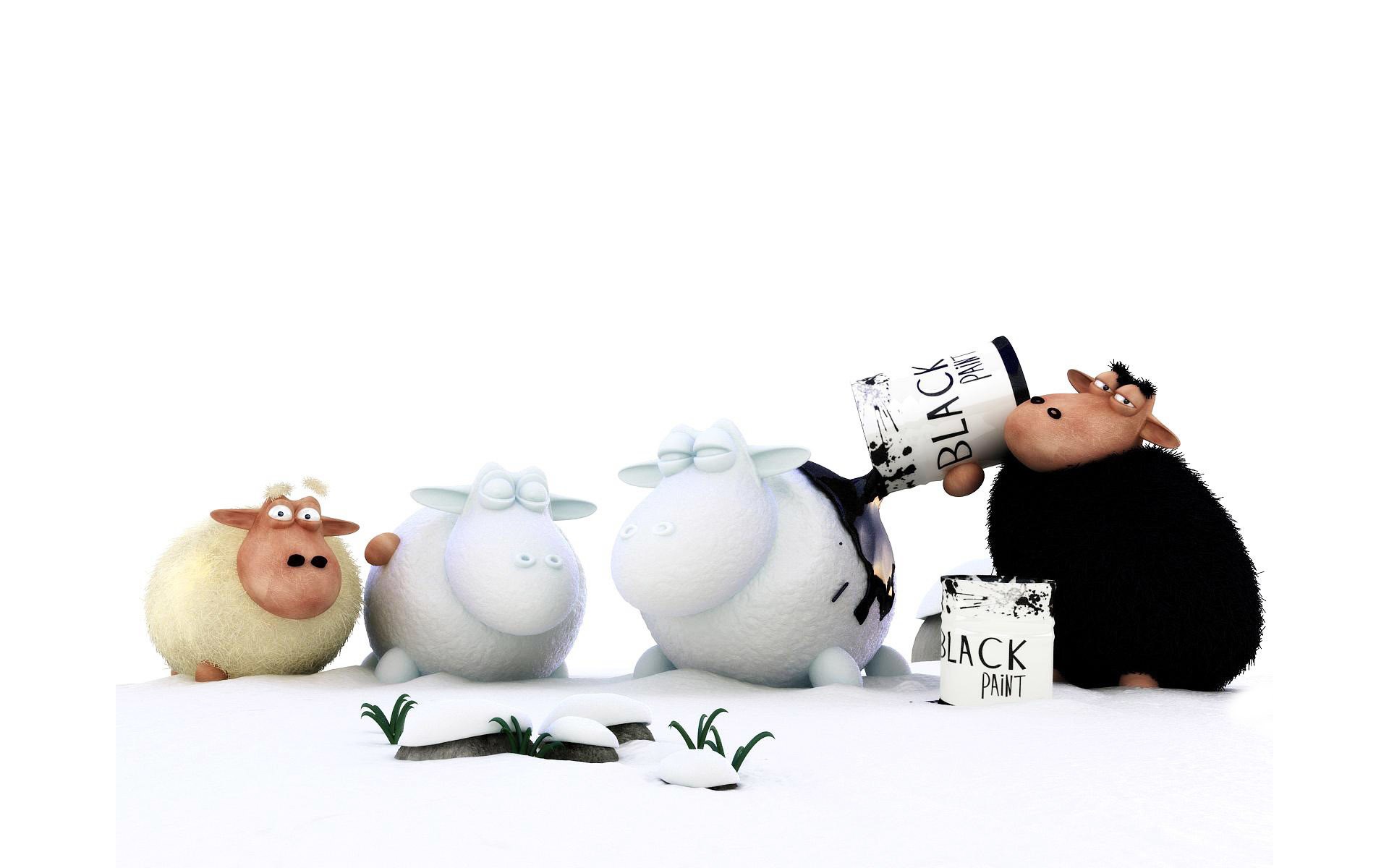 sheep painting black
