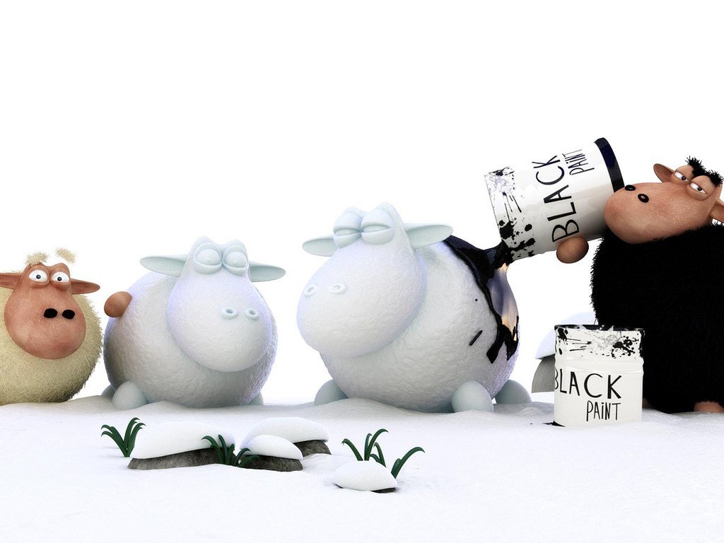 sheep painting black