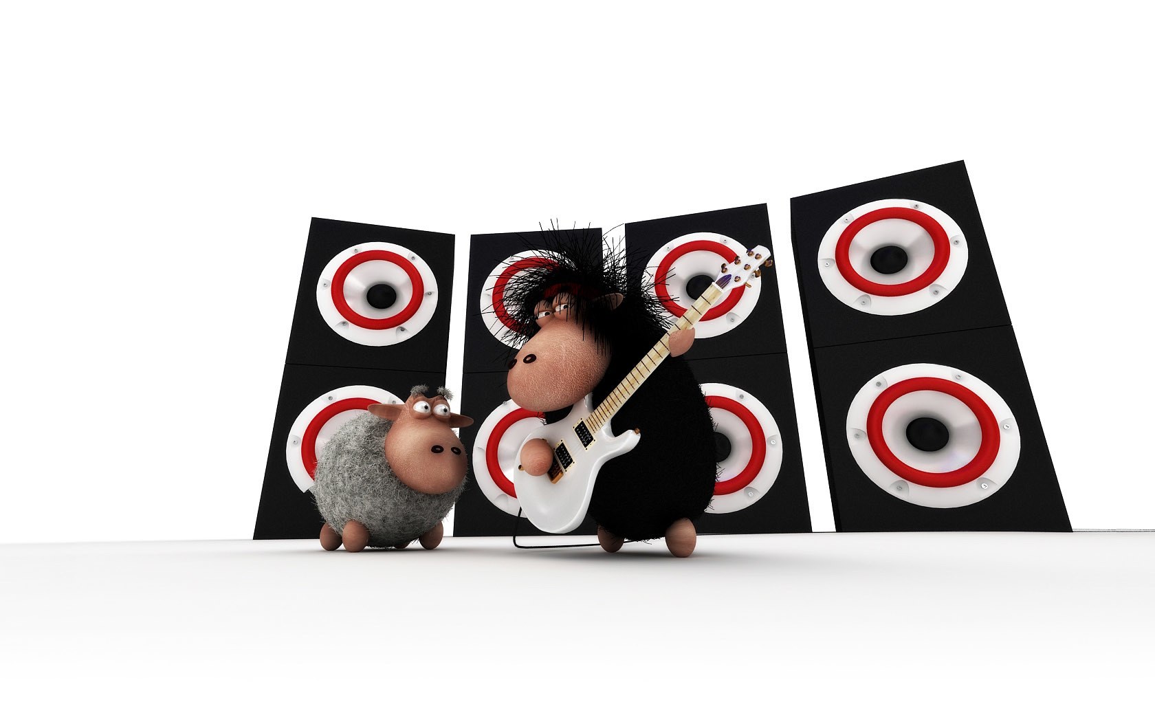 sheep playing guitar on stage