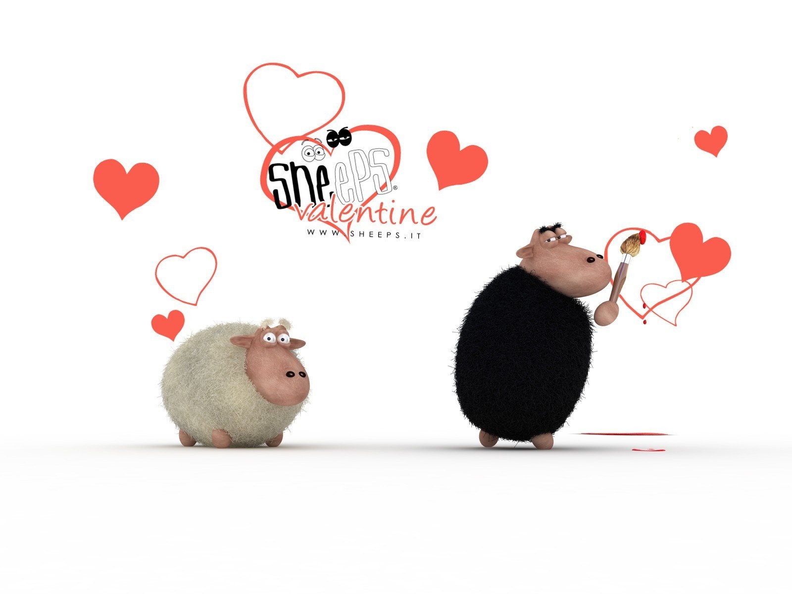 Sheep Valentine's Day illustration