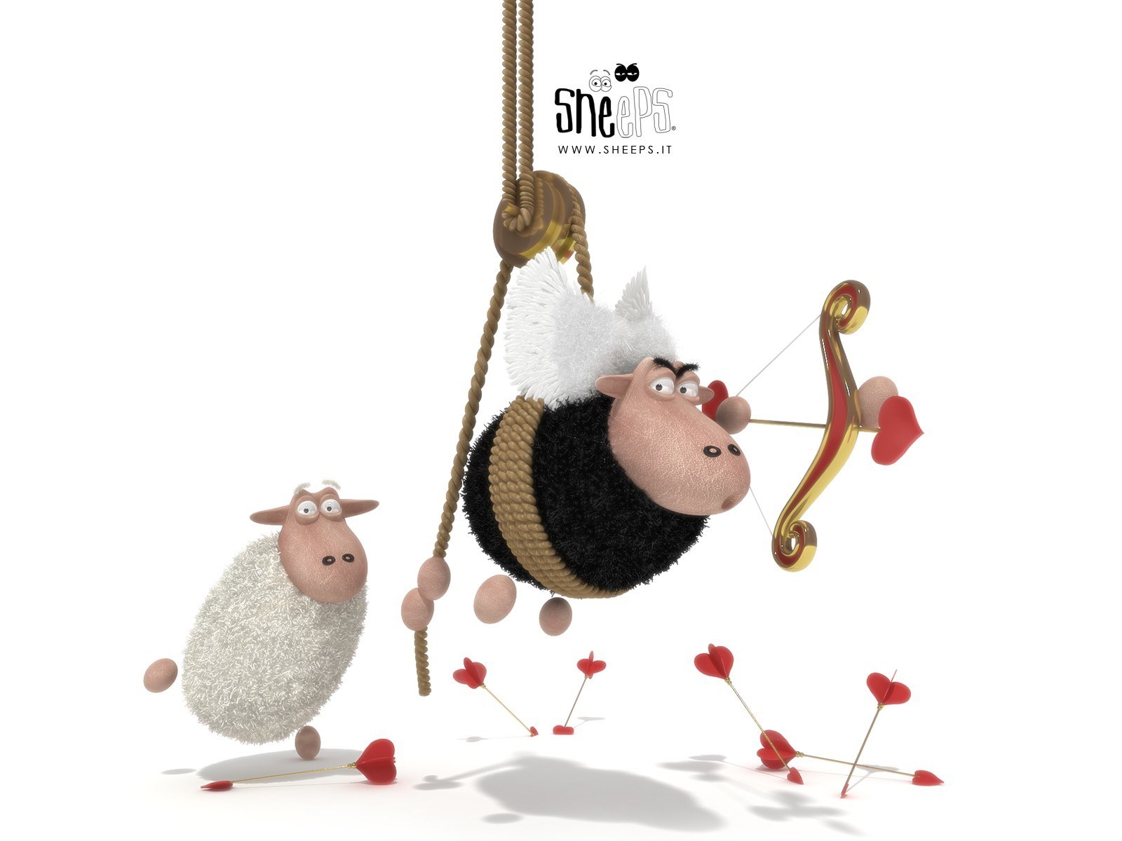 Sheep with bow and arrow
