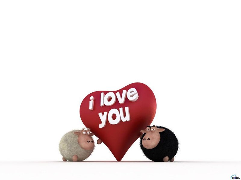 sheep with heart saying i love you