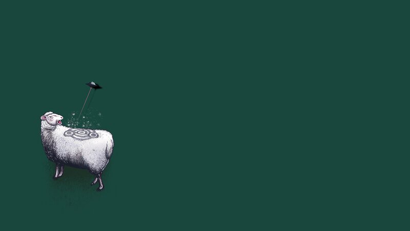 Sheep with UFO