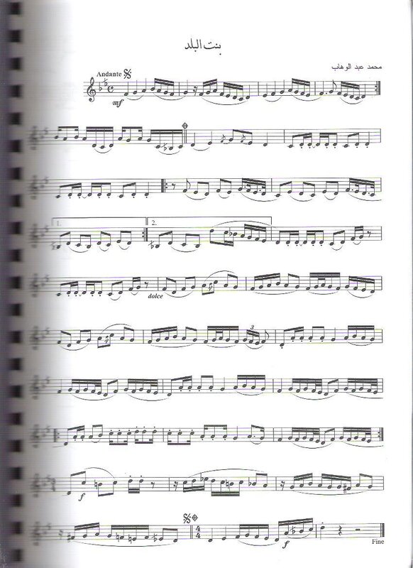Sheet music for 'Bent al-Balad'