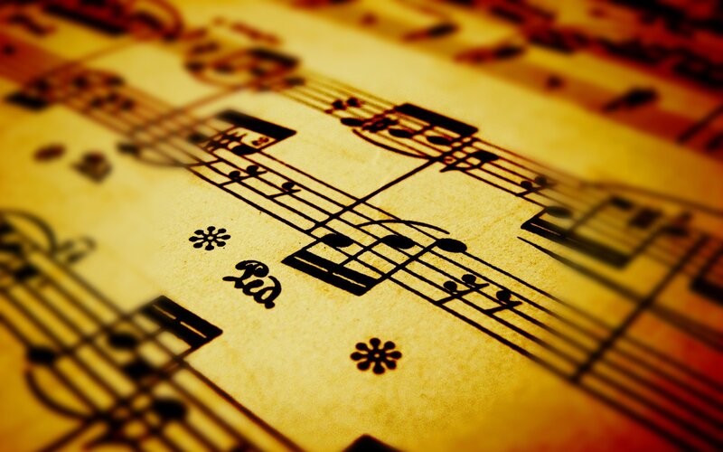 Sheet Music Notes — Yellow