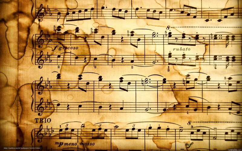 Sheet Music on Aged Paper