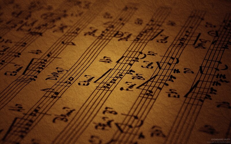 Sheet Music on Paper — Brown