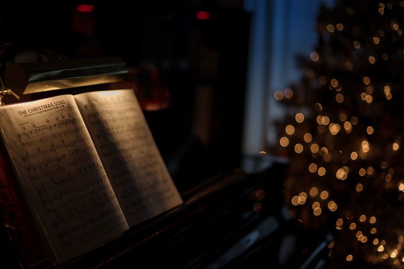 Sheet Music on Piano — Black