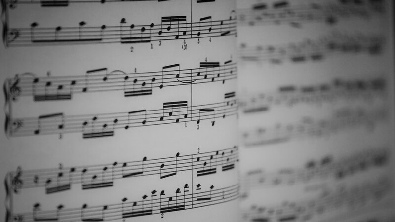 sheet music with focus on notes
