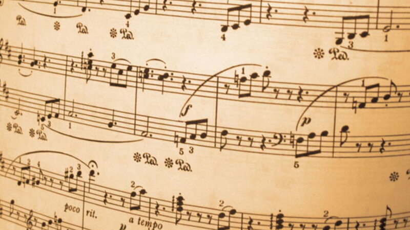 Sheet Music with Notes — Beige