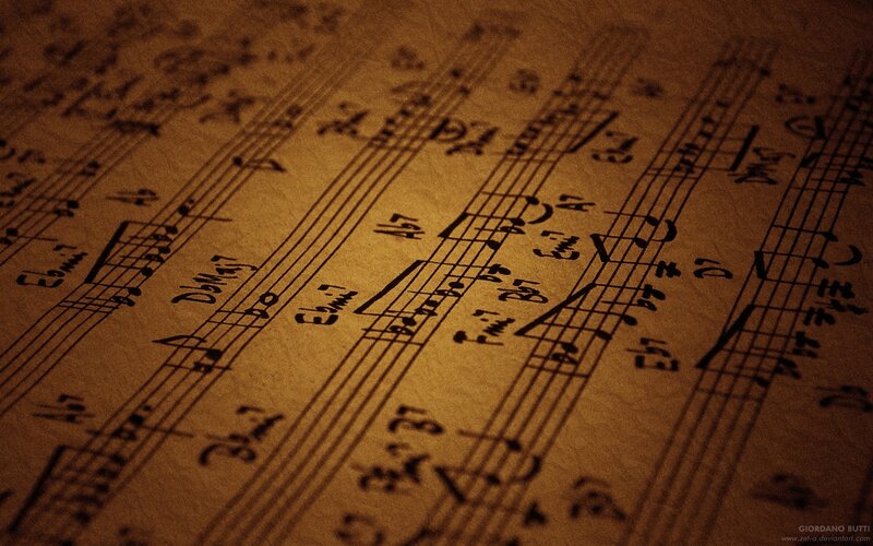 Sheet Music with Notes — Brown