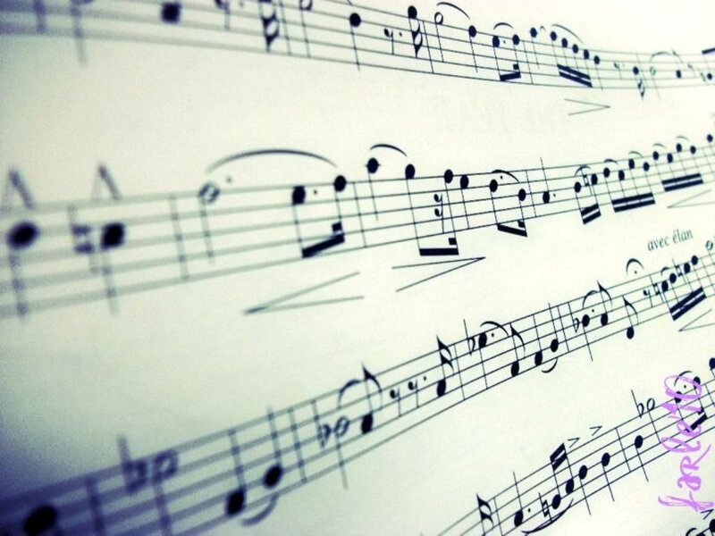 Sheet Music with Notes — White