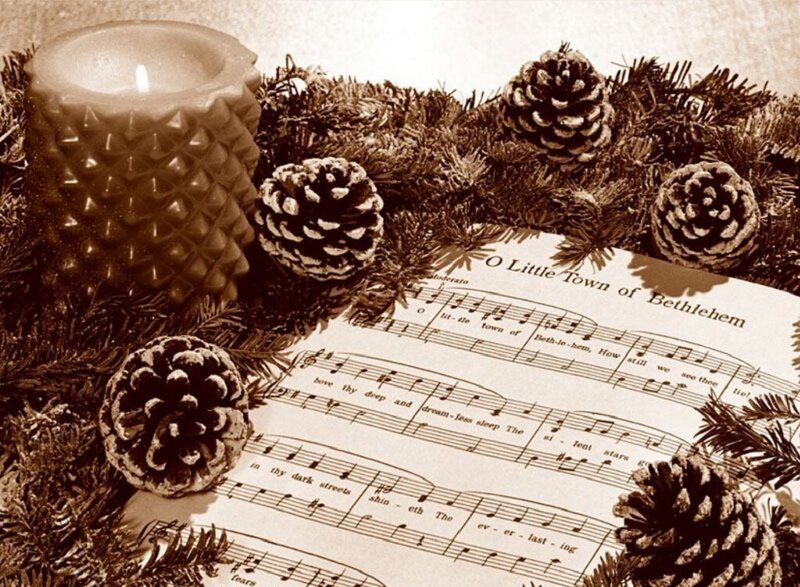 Sheet Music with Pinecones — Brown