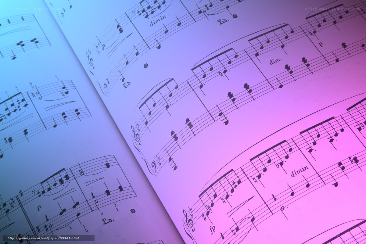 sheet music with purple lighting