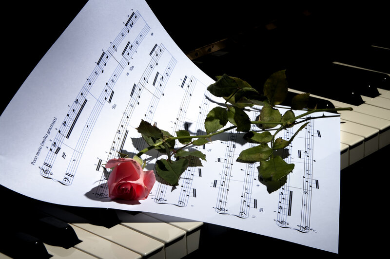 Sheet Music with Rose