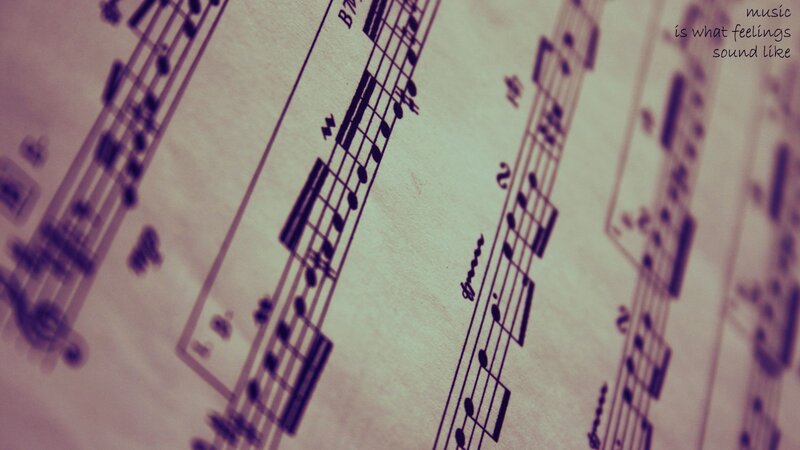 Sheet Music with Text — Purple