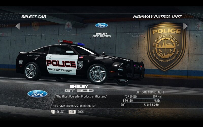Shelby GT500 police car