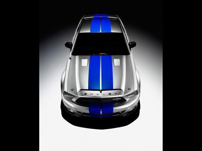 Shelby Mustang with blue stripes