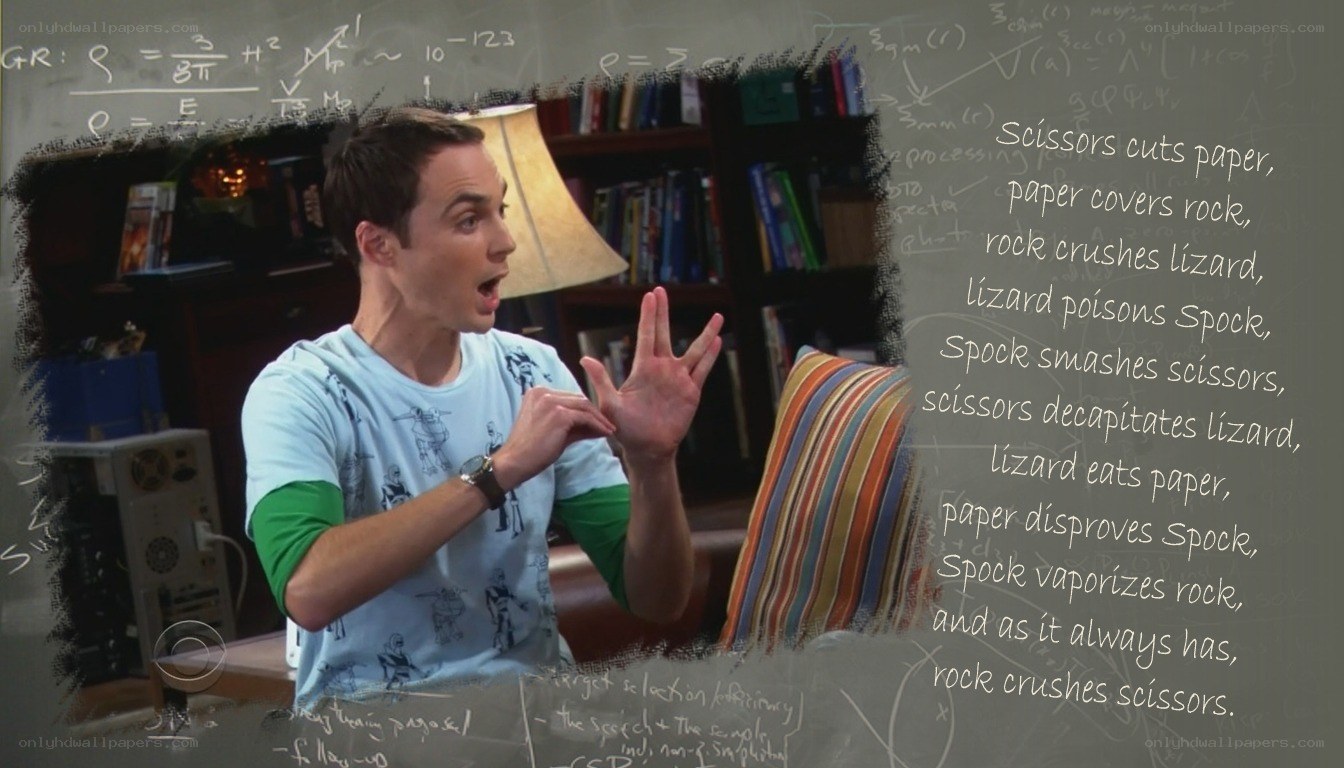 Sheldon explains rock-paper-scissors-lizard-Spock