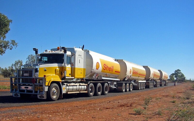 Shell Fuel Tanker Truck — Yellow, Open