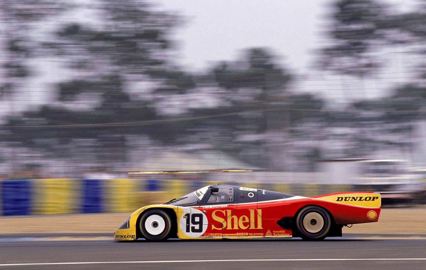Shell racing car on track