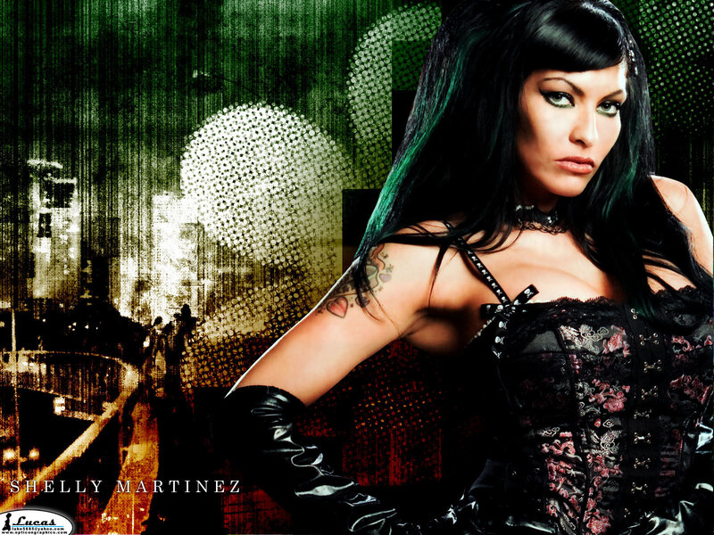 Shelly Martinez in black corset