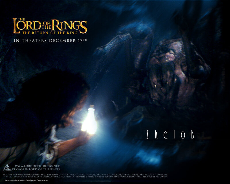 Shelob confronts Frodo