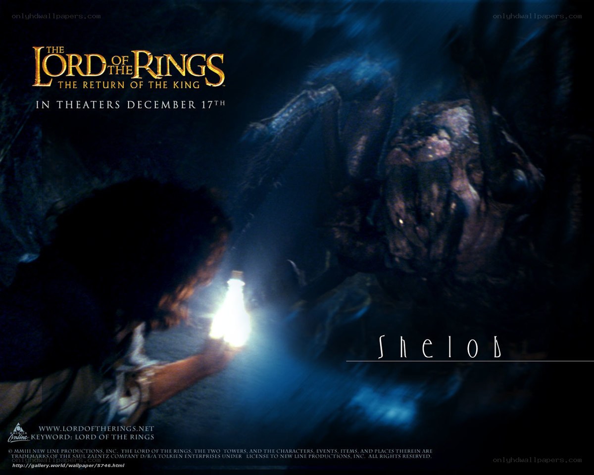 Shelob confronts Frodo