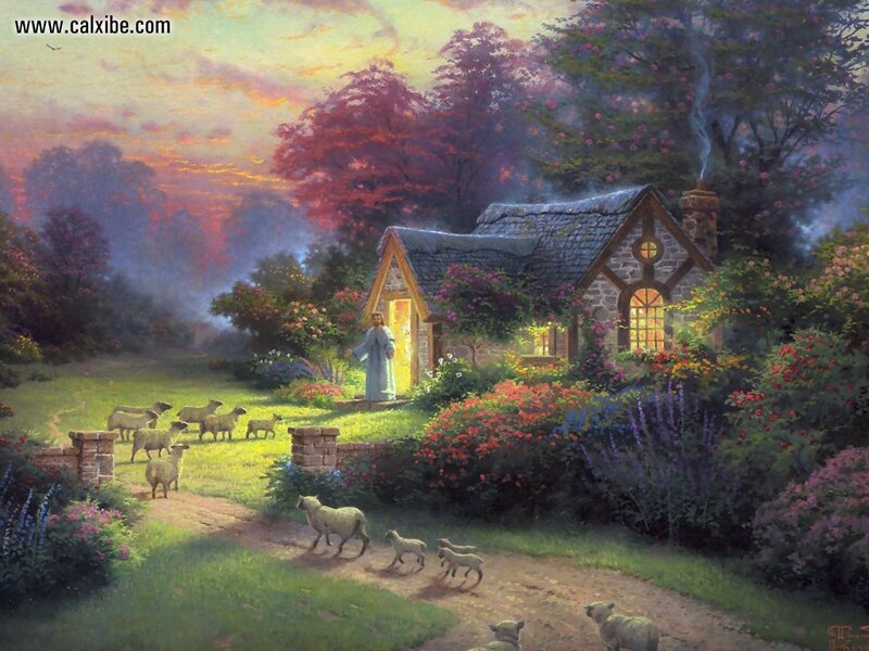 Shepherd at a cottage