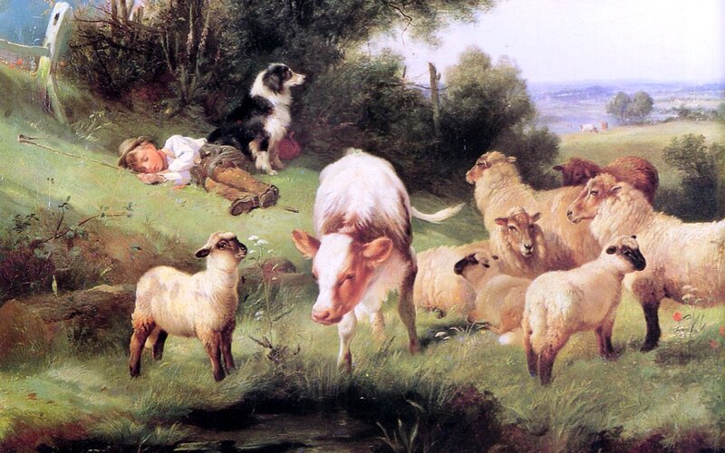 Shepherd Boy with Sheep